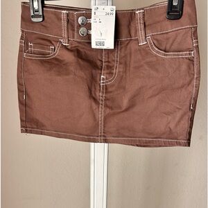 H & M Brown Jean Mini Skirt